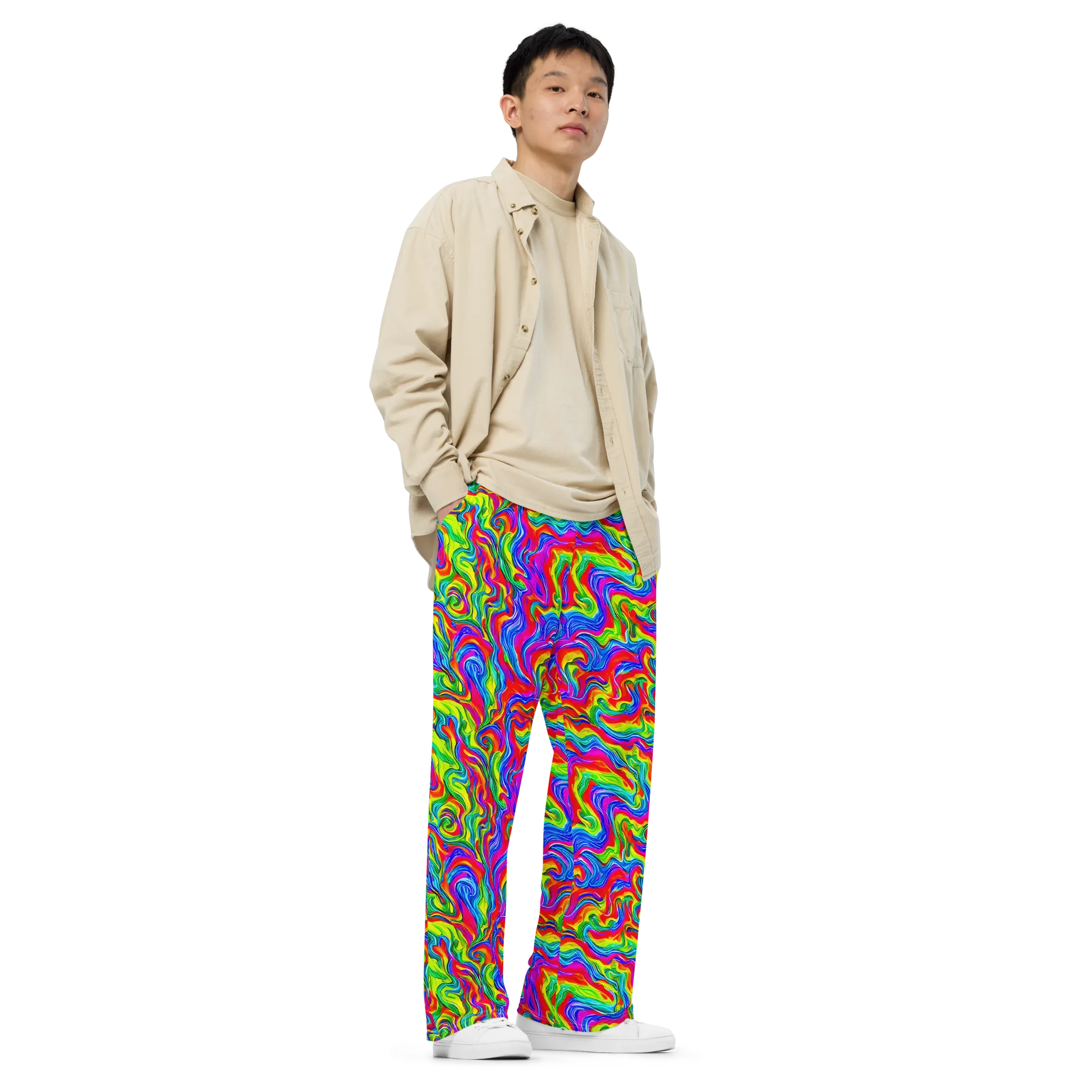 Color Storm on Wide-Leg Pants — Right Front