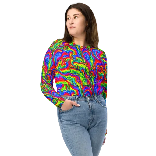 Color Storm on a Long Sleeve Crop Top