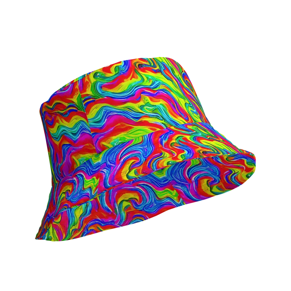 Color Storm on Reversible Bucket Hat — Product details Outside