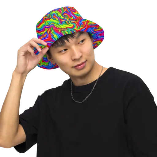 Color Storm on a Reversible Bucket Hat