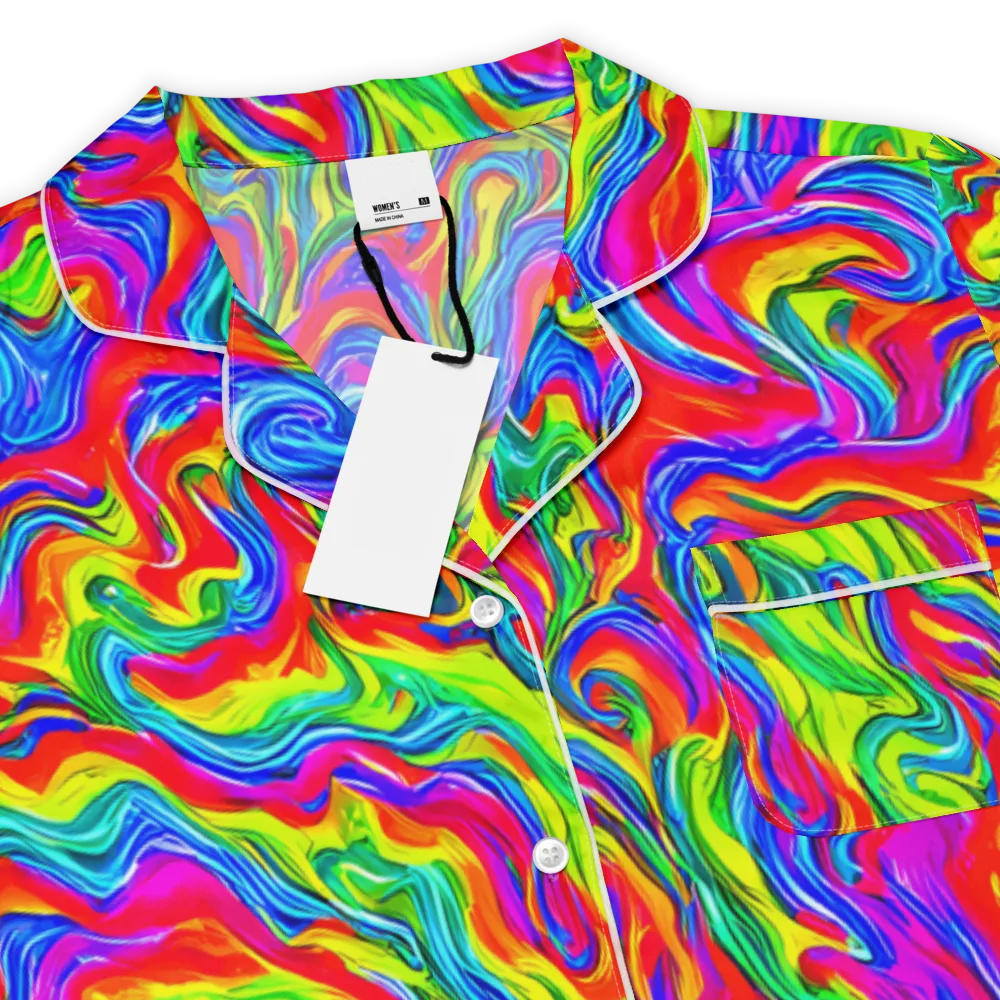Color Storm on Women's Short Sleeve Pajama Top — Product details
