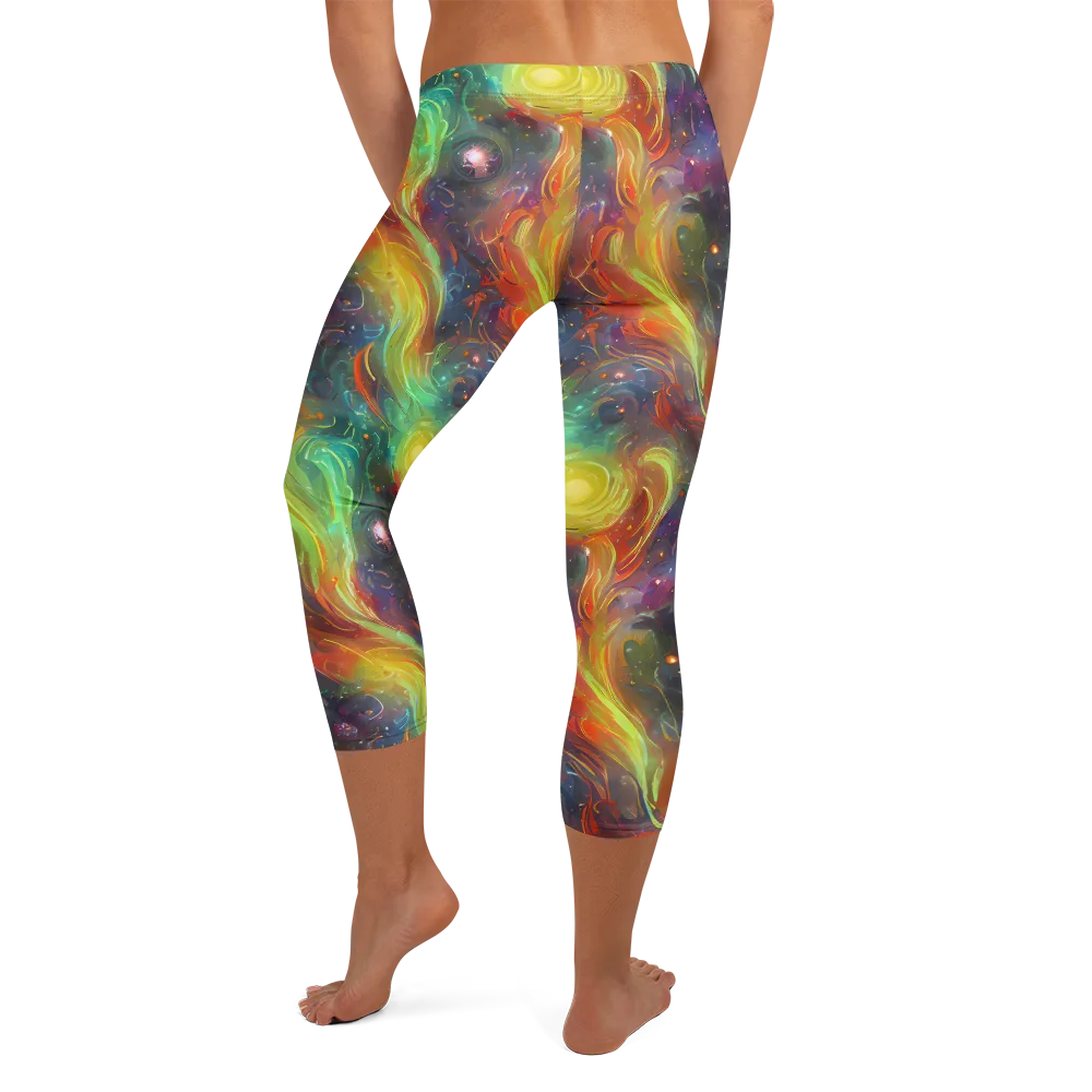 Dreamfire Spiral on Capri Leggings — Back