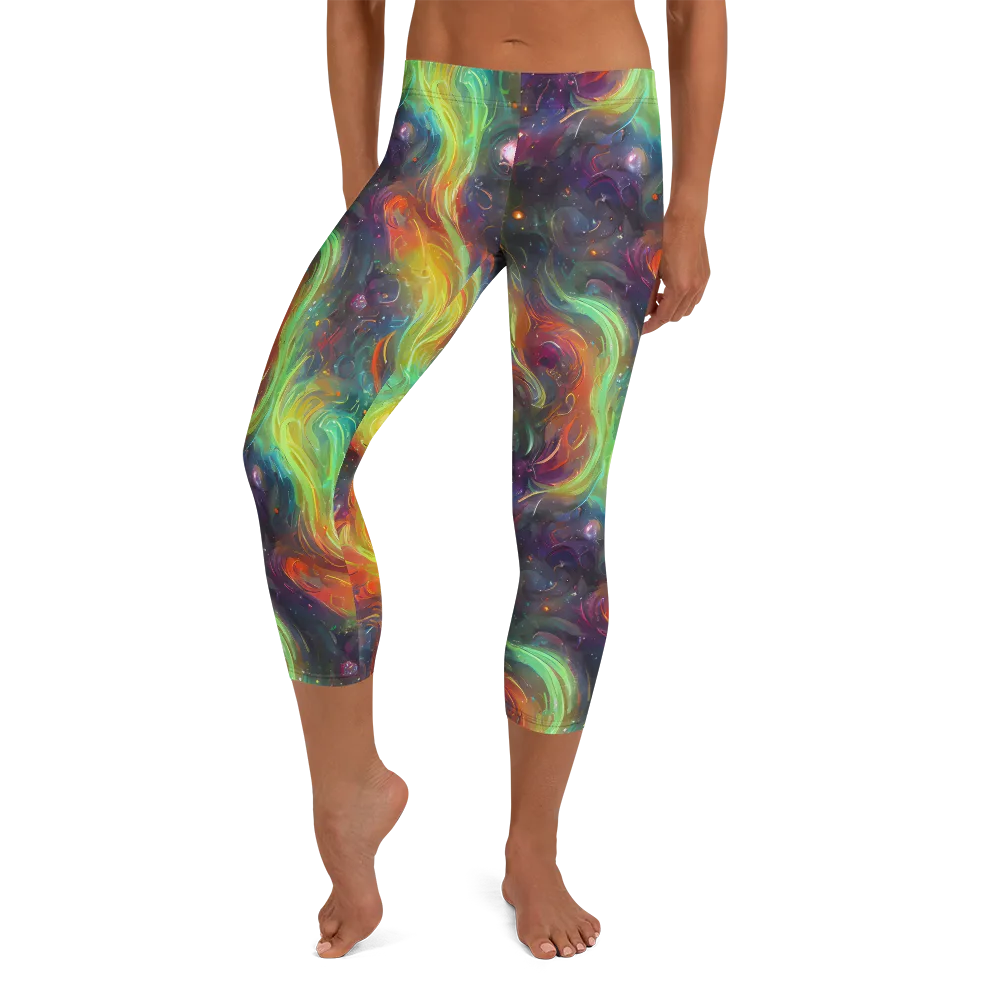 Dreamfire Spiral on Capri Leggings — Front