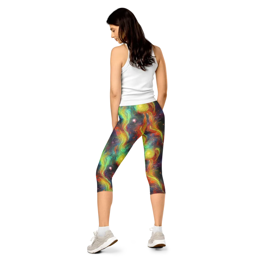 Dreamfire Spiral on Capri Leggings — Back