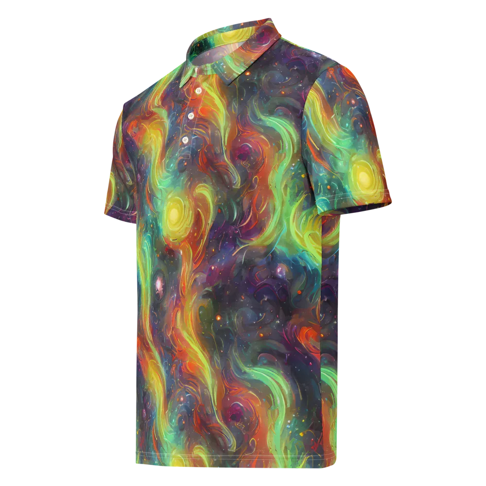 Dreamfire Spiral on Men's Slim Fit Polo Shirt — Left Front