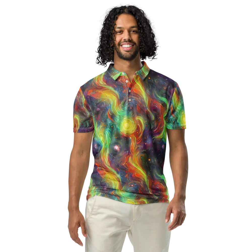 Dreamfire Spiral on Men's Slim Fit Polo Shirt — Front