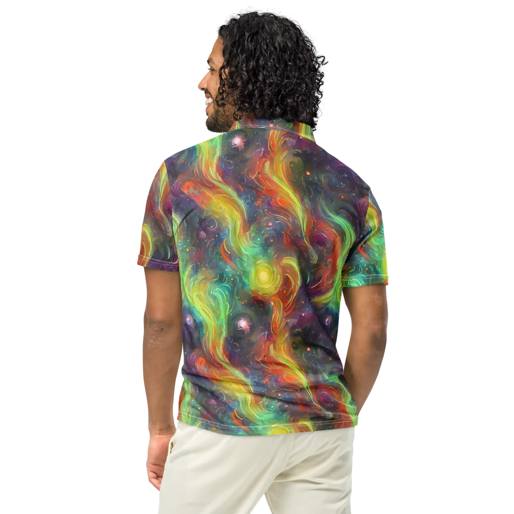 Dreamfire Spiral on Men's Slim Fit Polo Shirt — Back