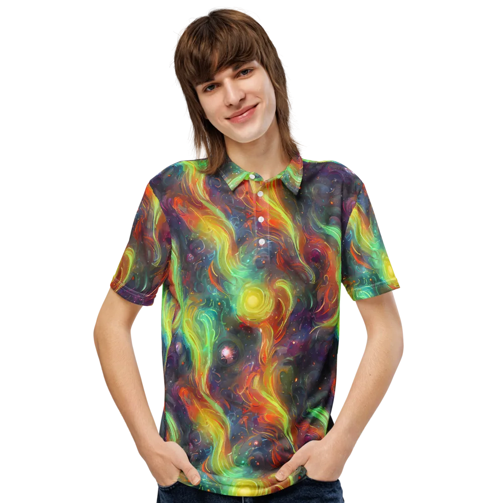 Dreamfire Spiral on Men's Slim Fit Polo Shirt — Front