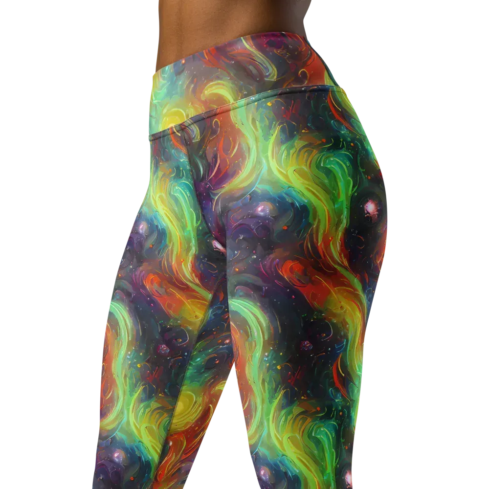 Dreamfire Spiral on Yoga Leggings — Left Front