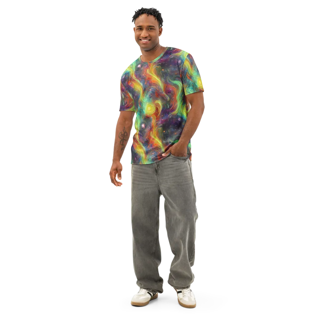 Dreamfire Spiral on Men's Cotton Crew Neck T-Shirt — Front