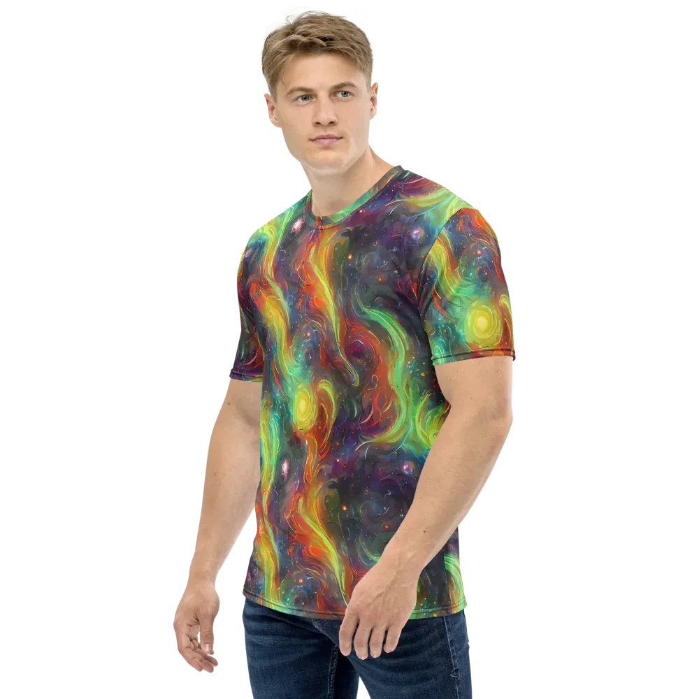 Dreamfire Spiral on Men's Crew Neck T-Shirt — Left