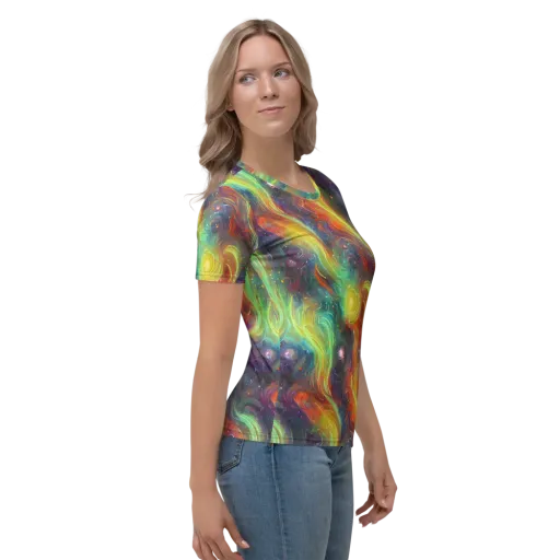 Dreamfire Spiral on a Women's Crew Neck T-Shirt