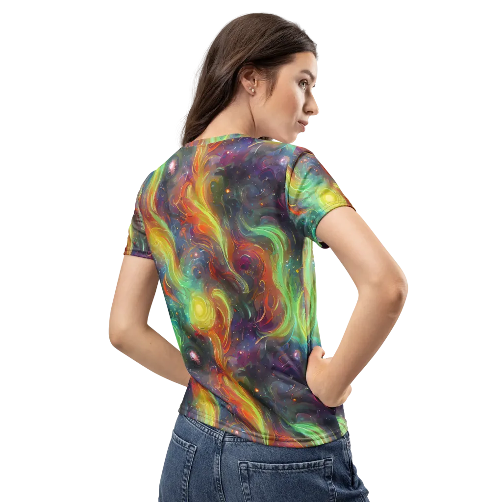Dreamfire Spiral on Women's Crew Neck T-Shirt — Back
