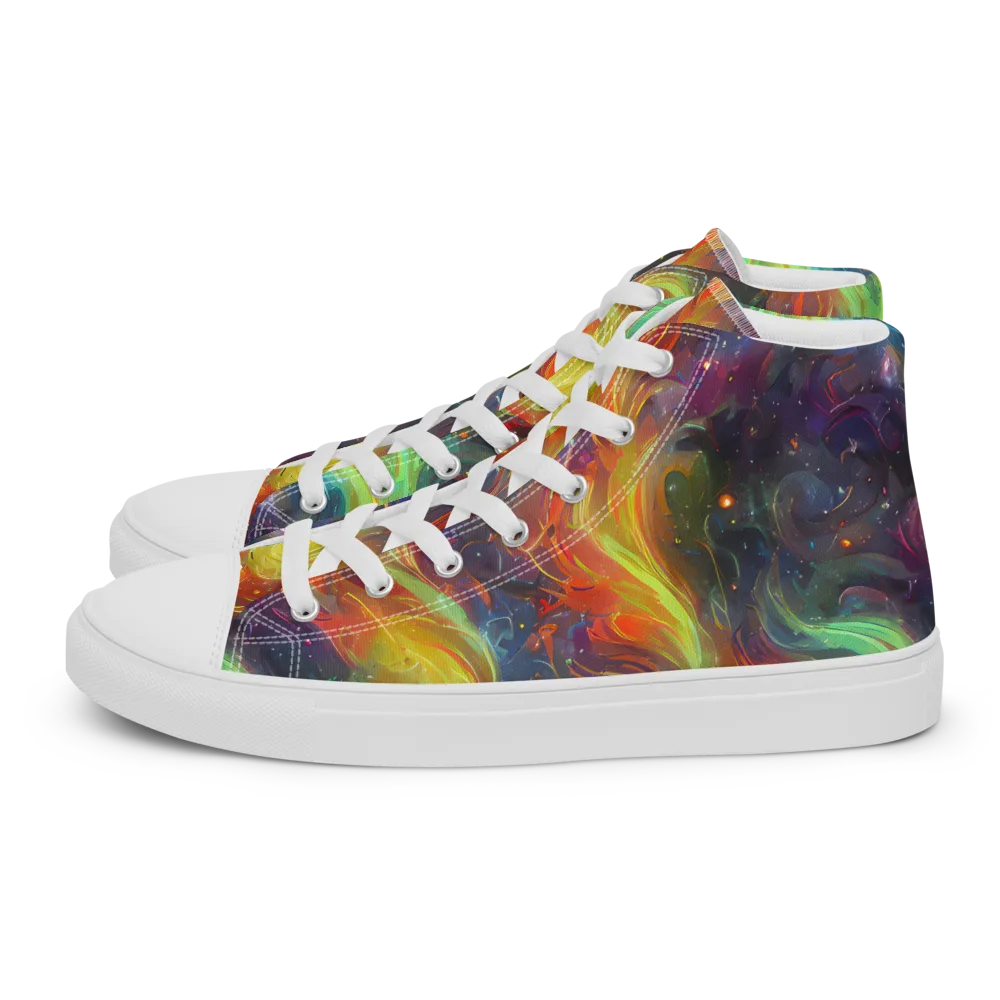 Dreamfire Spiral on Women's High Top Canvas Shoes — Left