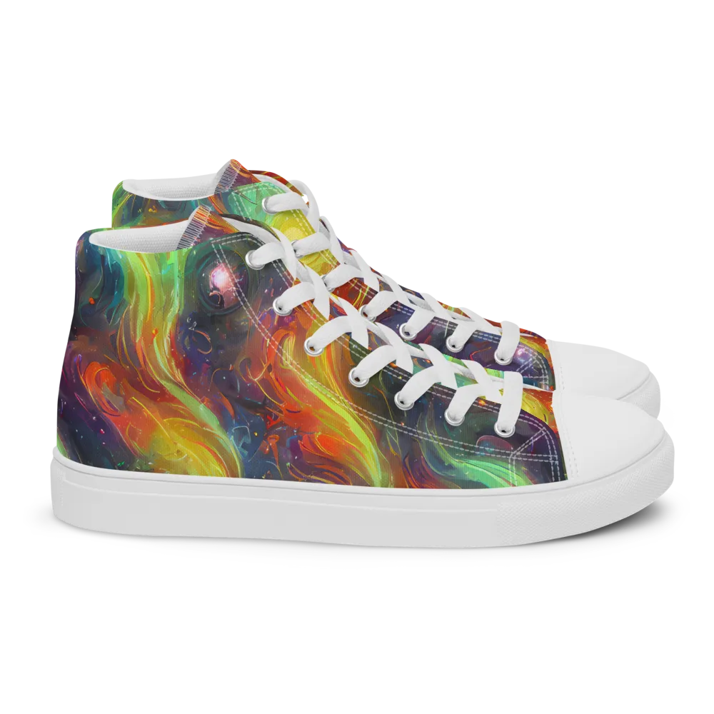 Dreamfire Spiral on Women's High Top Canvas Shoes — Right