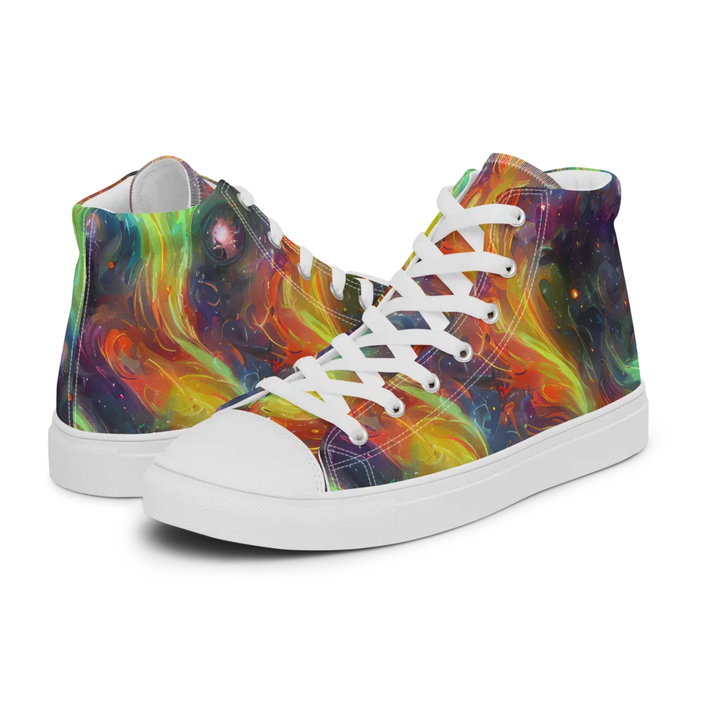 Dreamfire Spiral on Women's High Top Canvas Shoes — Left