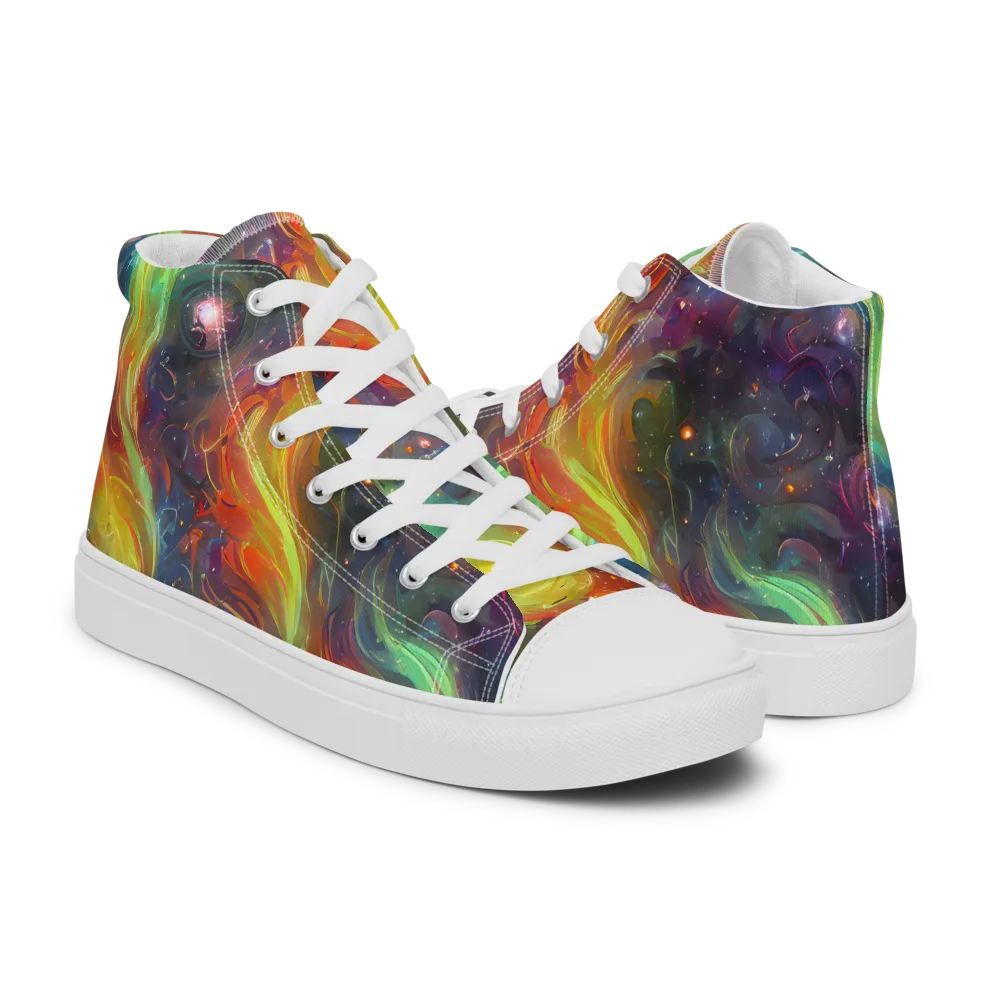 Dreamfire Spiral on Women's High Top Canvas Shoes — Right