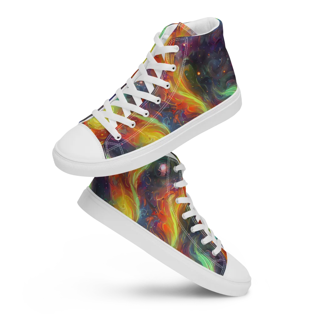 Dreamfire Spiral on Women's High Top Canvas Shoes — Front