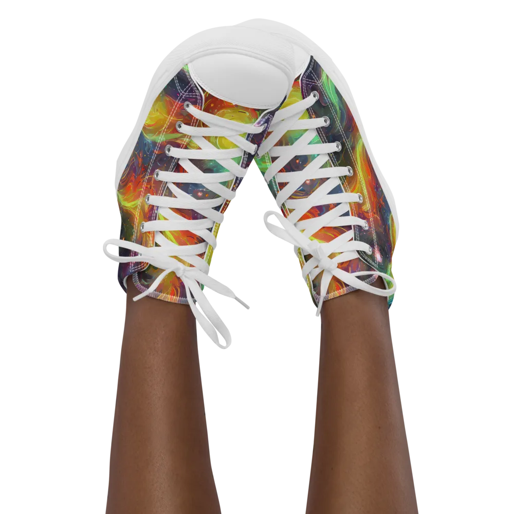 Dreamfire Spiral on Women's High Top Canvas Shoes — Front