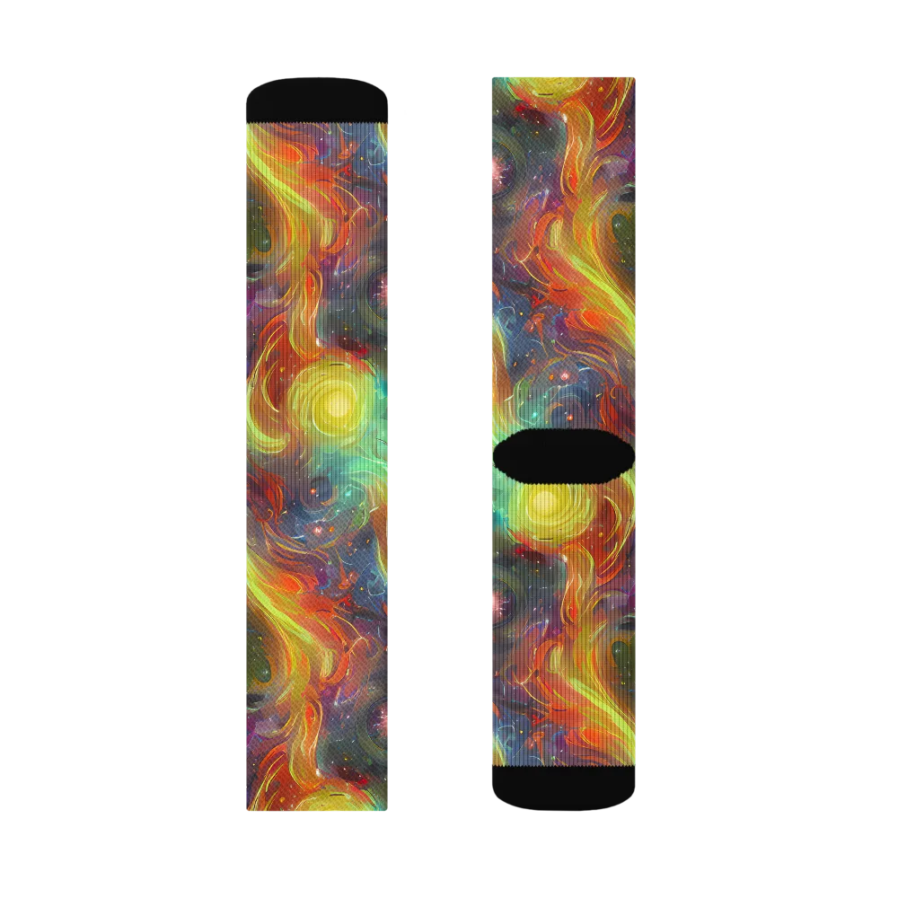Dreamfire Spiral on Socks — Left Sock