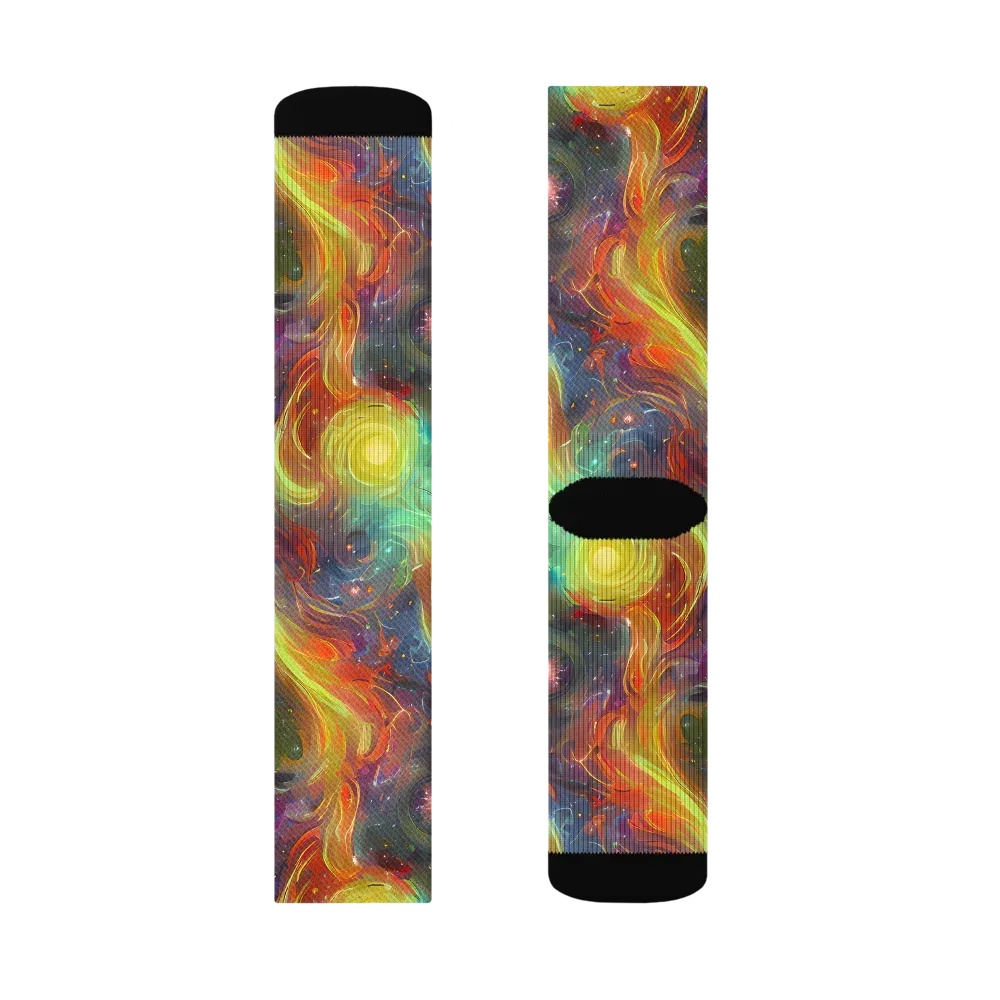 Dreamfire Spiral on Socks — Right Sock