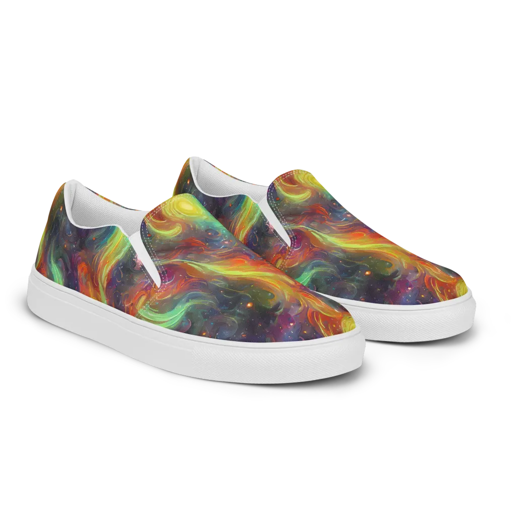 Dreamfire Spiral on Women's Slip-On Canvas Shoes — Right Front
