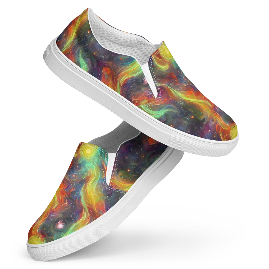 Dreamfire Spiral on Women's Slip-On Canvas Shoes — Front