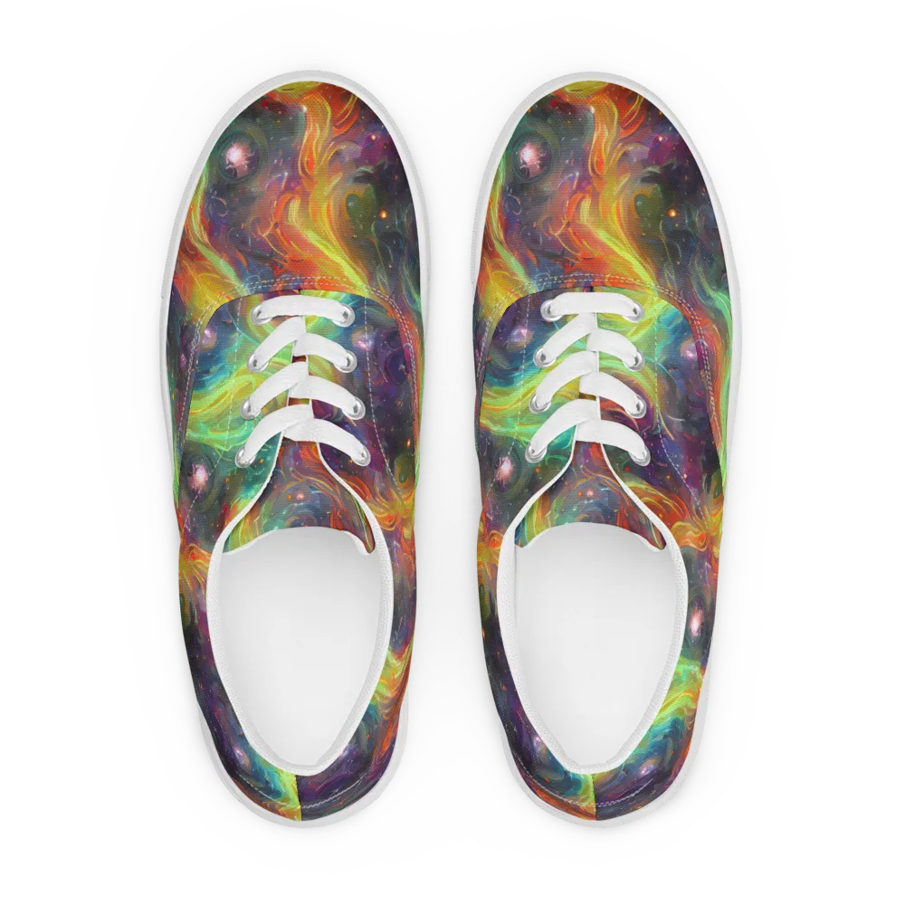 Dreamfire Spiral on Men's Lace-Up Canvas Shoes — Front
