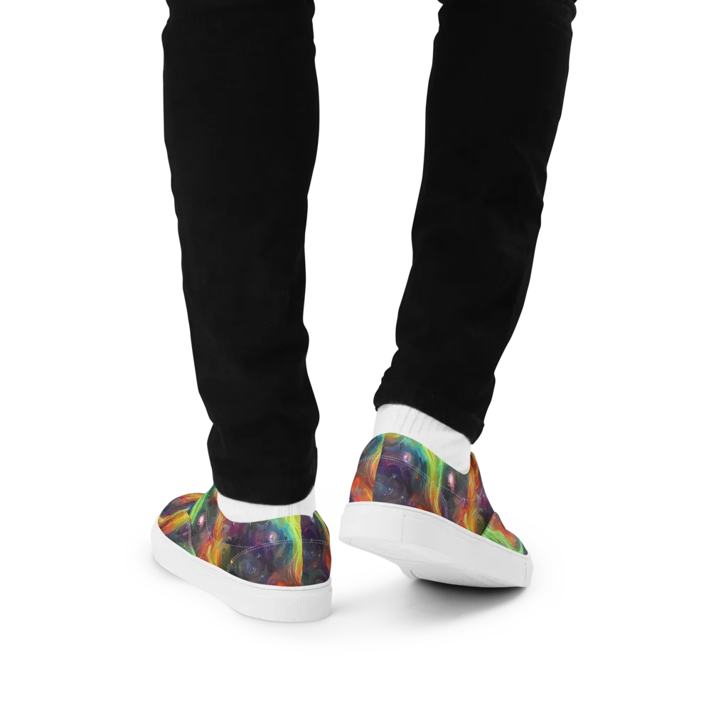 Dreamfire Spiral on Men's Lace-Up Canvas Shoes — Back