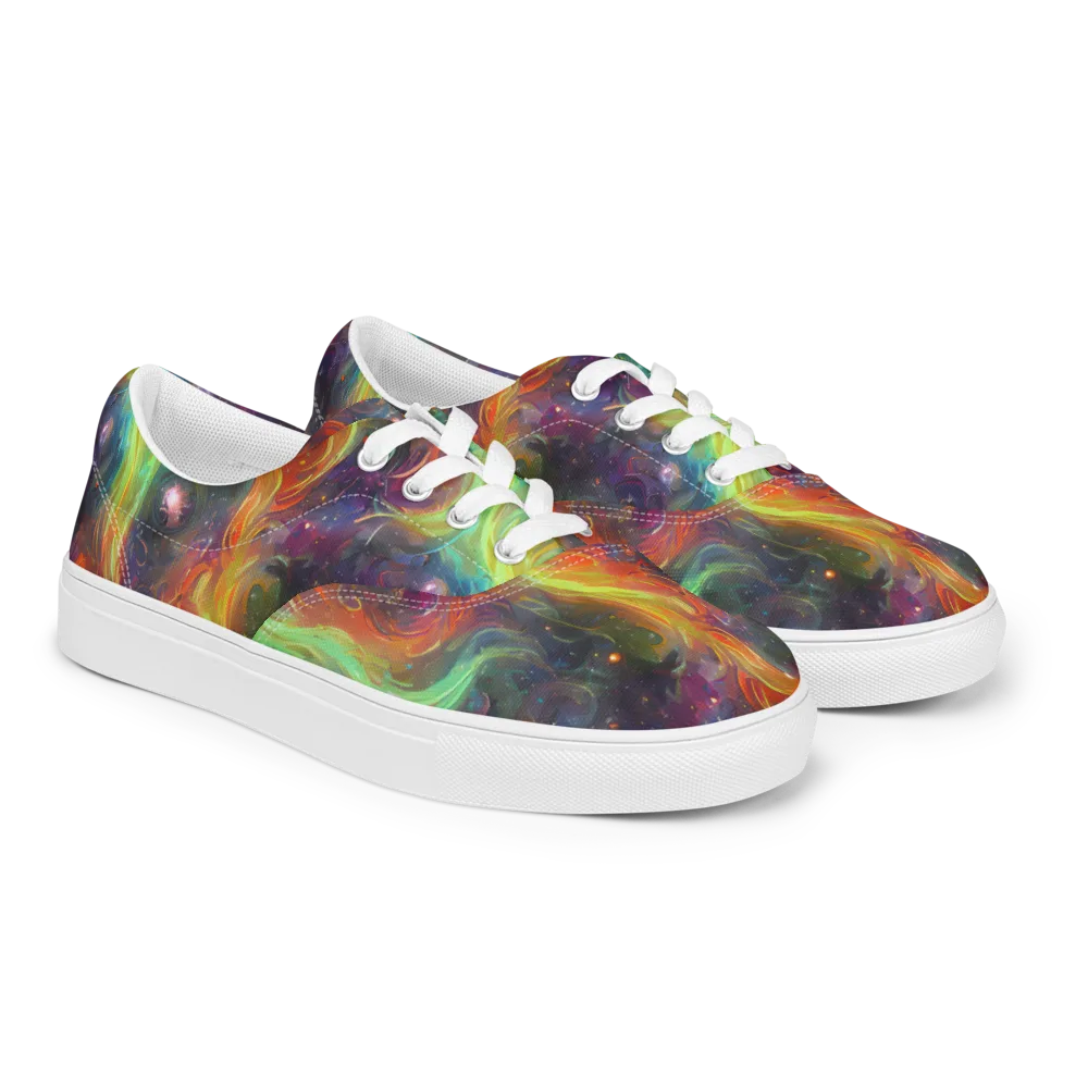Dreamfire Spiral on Men's Lace-Up Canvas Shoes — Right Front