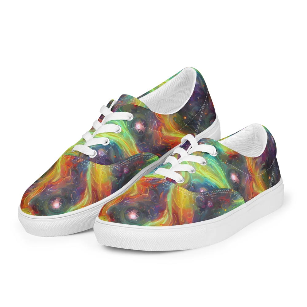 Dreamfire Spiral on Men's Lace-Up Canvas Shoes — Left Front