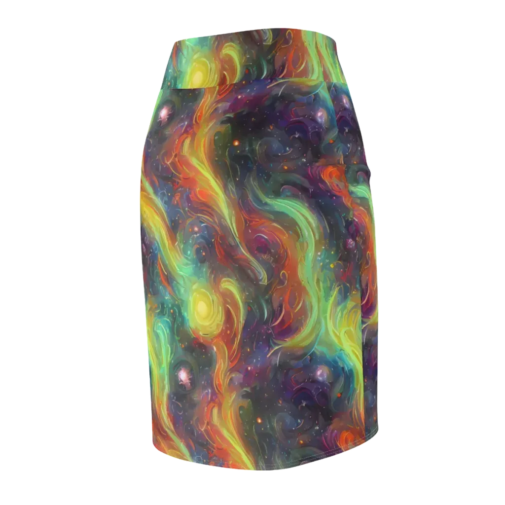 Dreamfire Spiral on Pencil Skirt — Back Side