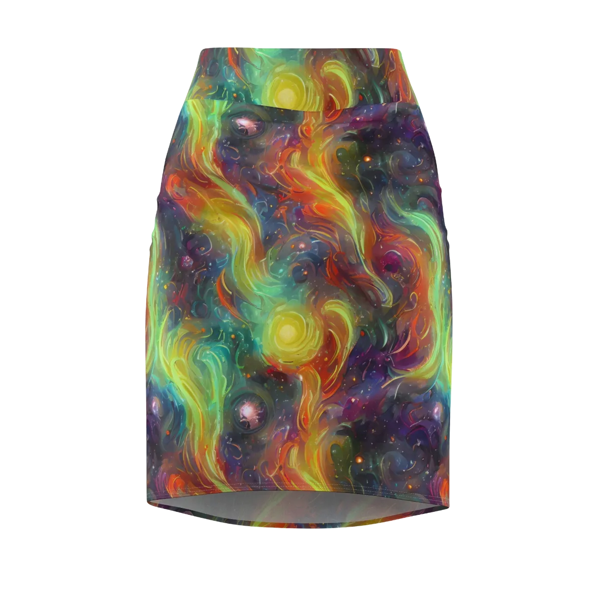 Dreamfire Spiral on Pencil Skirt — Front