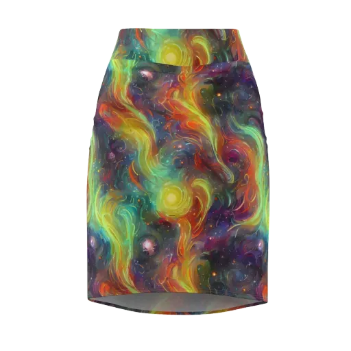 Dreamfire Spiral on a Pencil Skirt