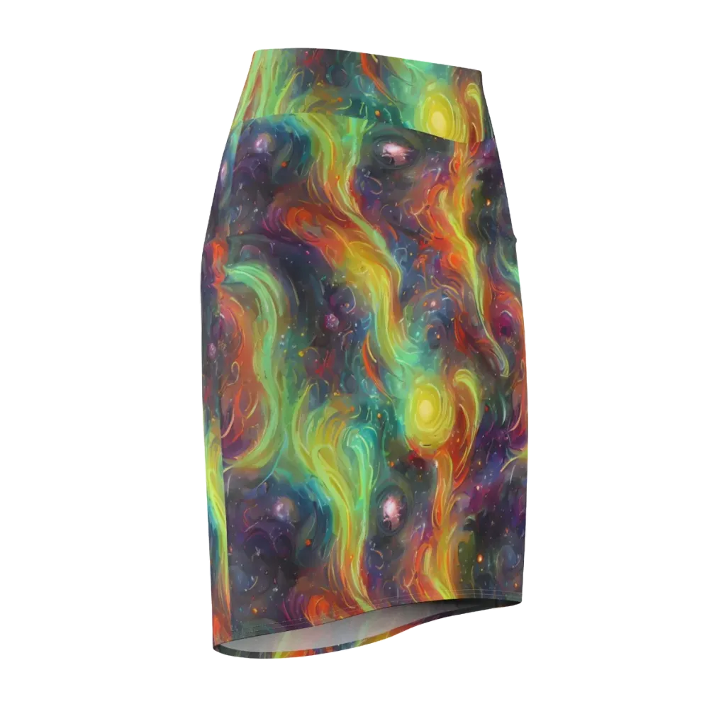 Dreamfire Spiral on Pencil Skirt — Front Side