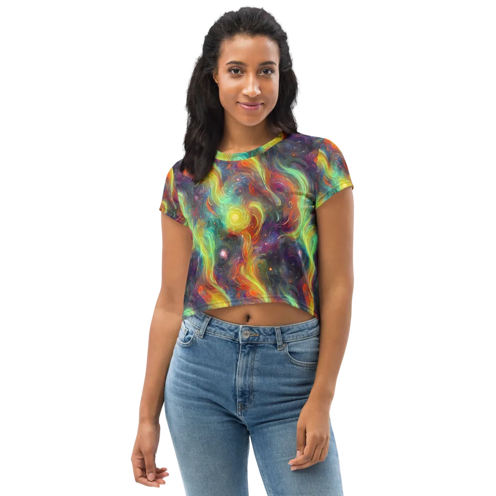 Dreamfire Spiral on Crop Tee — Front