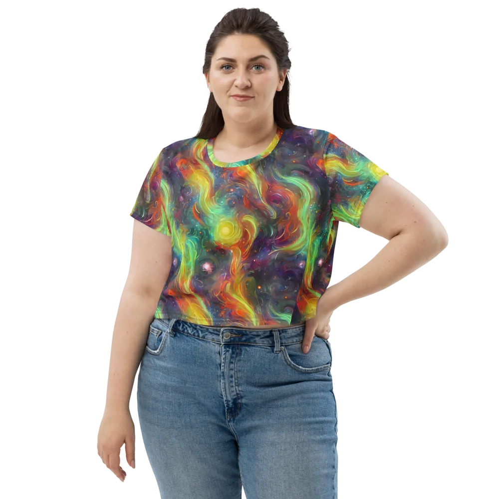 Dreamfire Spiral on Crop Tee — Front