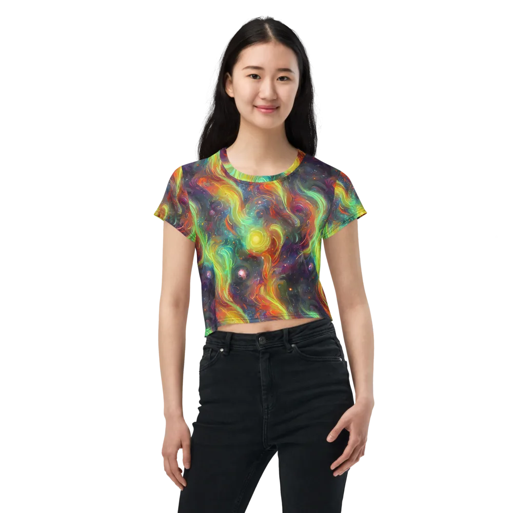 Dreamfire Spiral on Crop Tee — Front