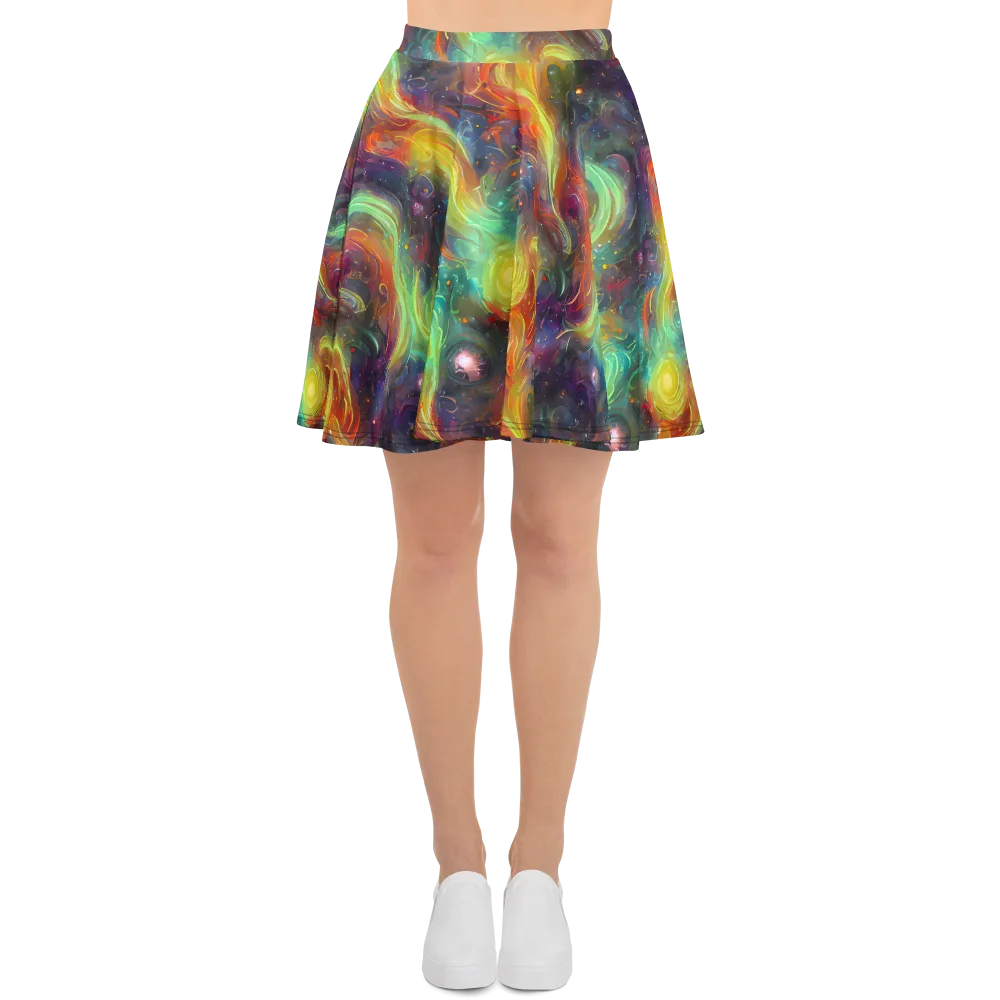 Dreamfire Spiral on Skater Skirt — Front