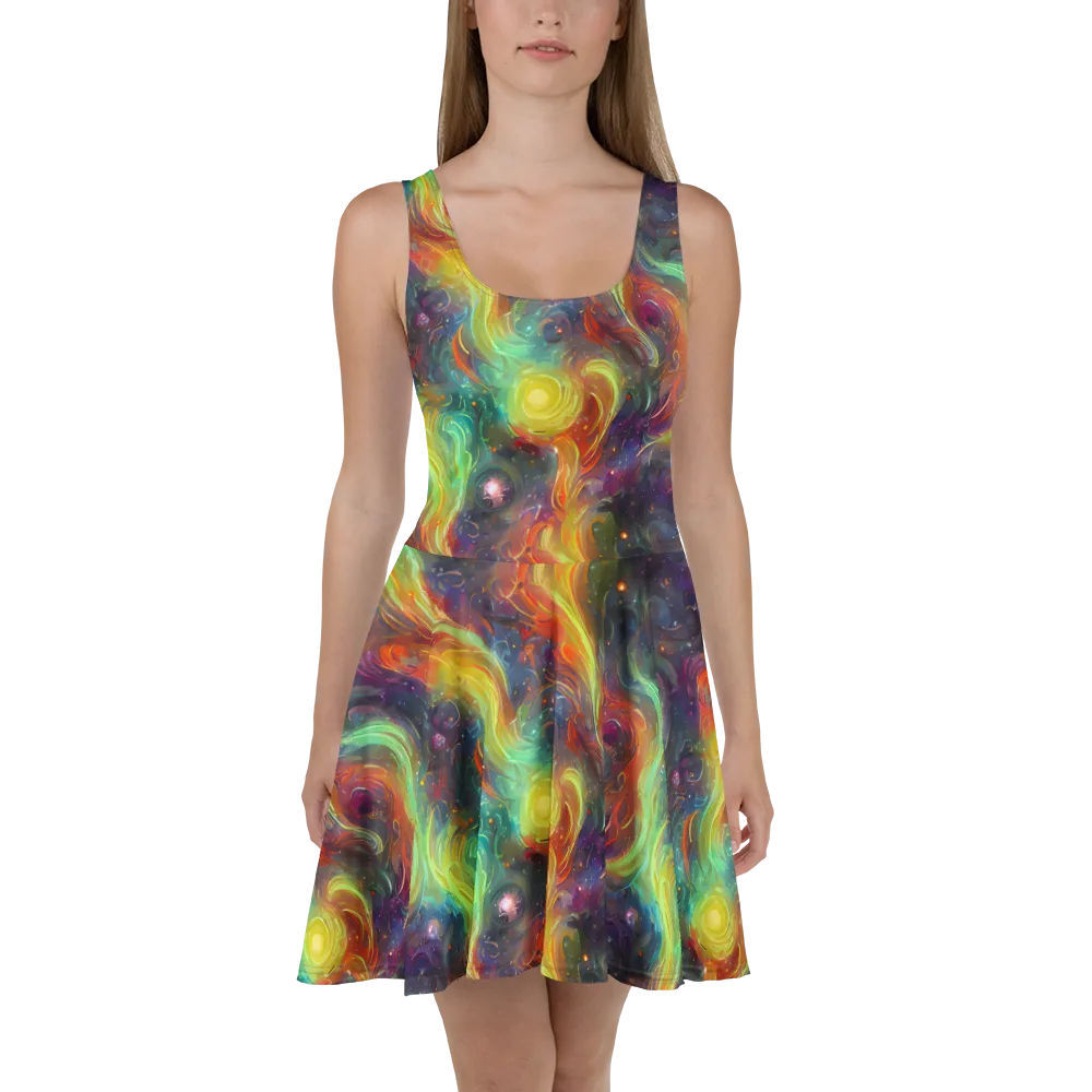 Dreamfire Spiral on Skater Dress — Front