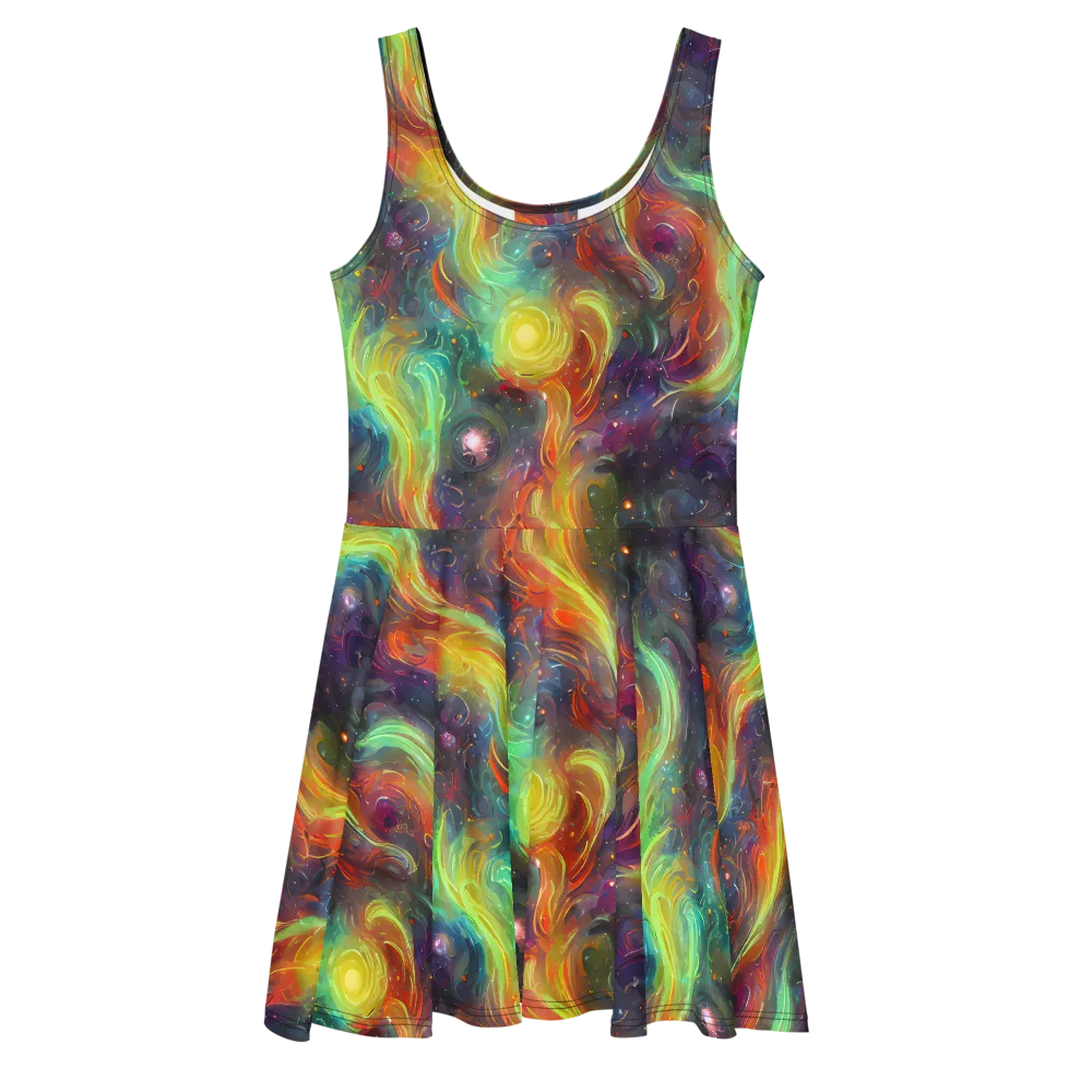Dreamfire Spiral on Skater Dress — Front