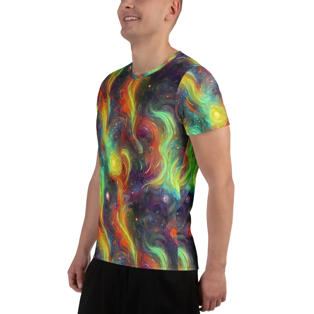 Dreamfire Spiral on Men's Athletic T-Shirt — Left