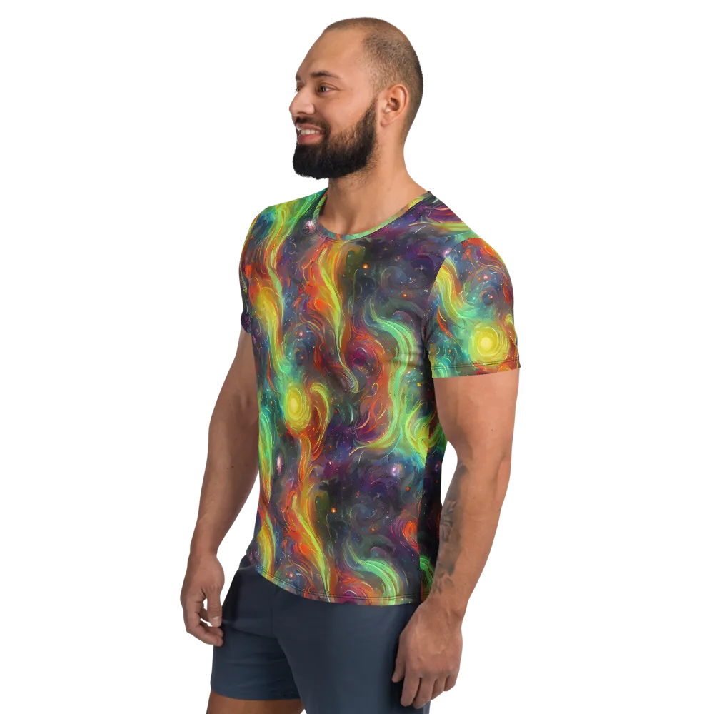 Dreamfire Spiral on Men's Athletic T-Shirt — Left