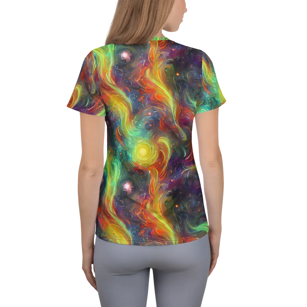 Dreamfire Spiral on Women's Athletic T-Shirt — Back