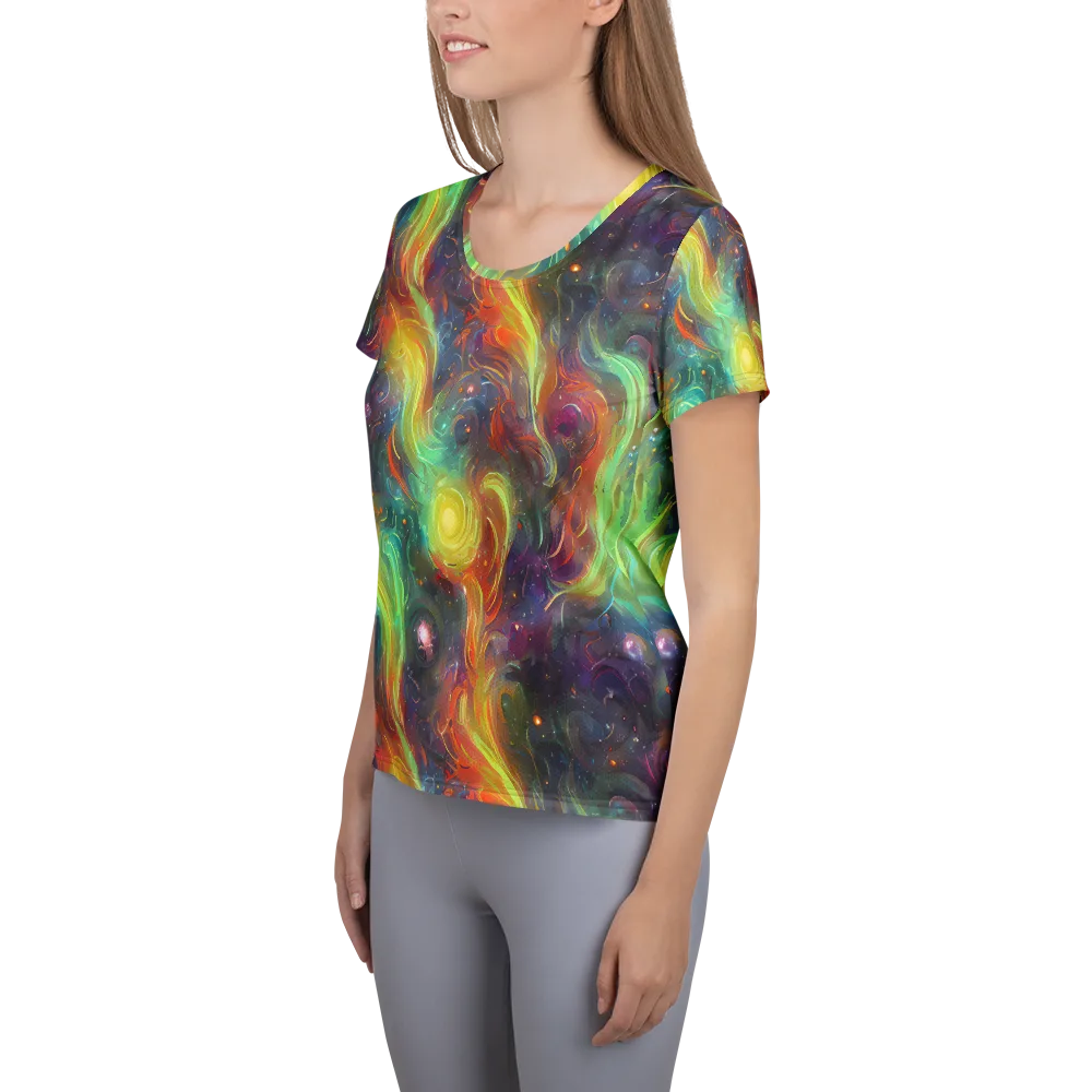 Dreamfire Spiral on Women's Athletic T-Shirt — Left