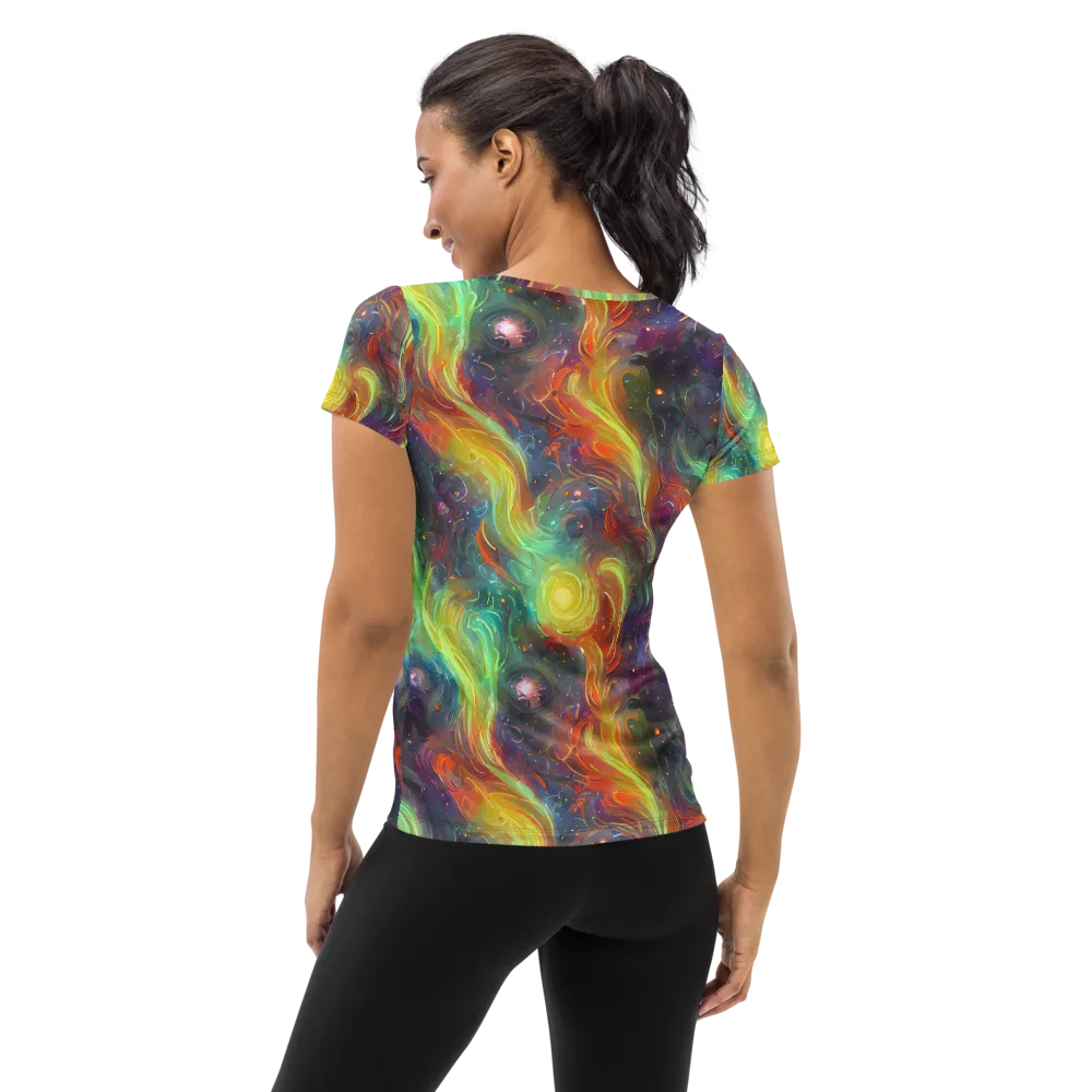 Dreamfire Spiral on Women's Athletic T-Shirt — Back