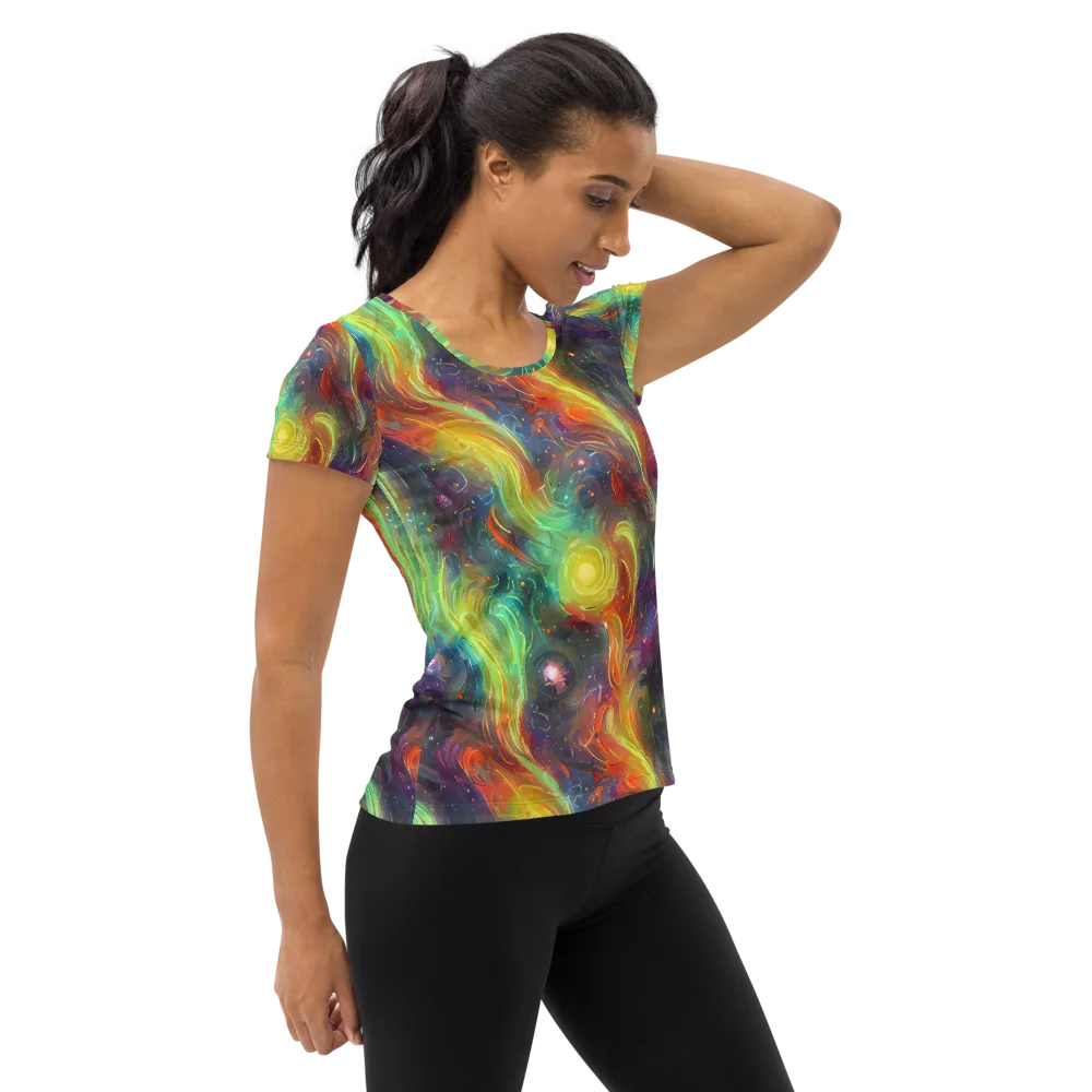 Dreamfire Spiral on Women's Athletic T-Shirt — Right