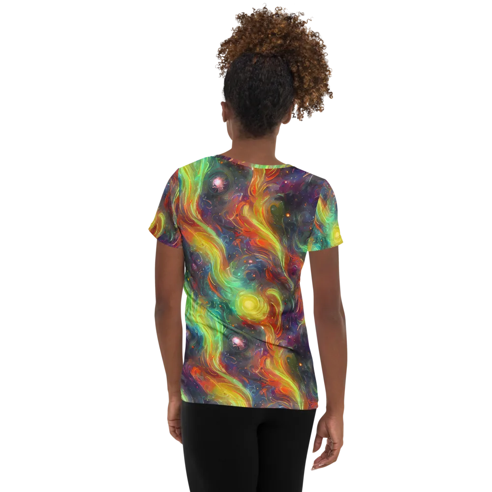 Dreamfire Spiral on Women's Athletic T-Shirt — Back