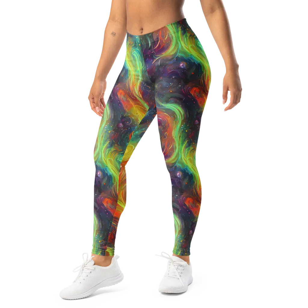 Dreamfire Spiral on Leggings — Left Front