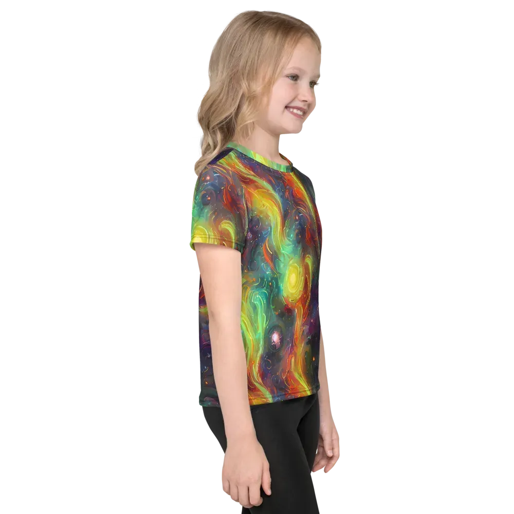 Dreamfire Spiral on Kids Crew Neck T-Shirt — Right
